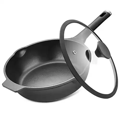 Wok mit Deckel 通用 Wokpfanne Induktion 28 cm, Aluguss