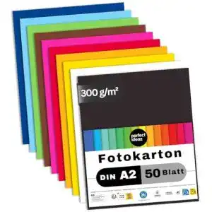 Plakatpapier perfect ideaz 50 Blatt Foto-Karton DIN-A2, 10 Farben