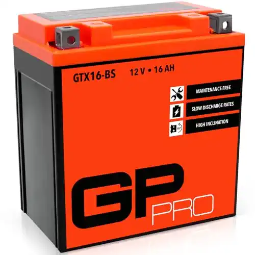 Rasentraktor-Batterie GP-PRO GTX16-BS 12V 14Ah GEL-Batterie