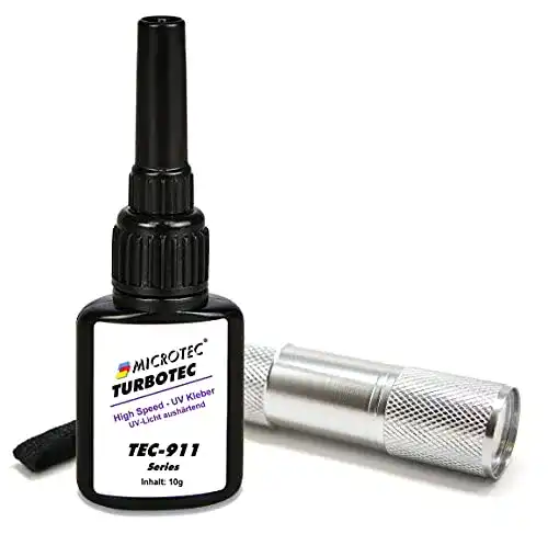 UV-Kleber MICROTEC ® Turbotec 911, 10g, mit UV-Taschenlampe