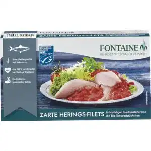 Heringe (zum Essen) Fontaine Heringsfilets in Bio-Tomatencreme