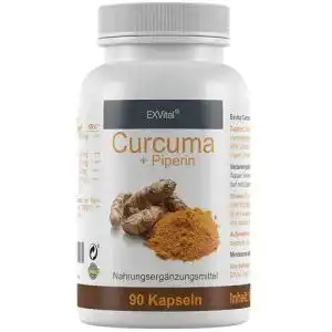 Kurkuma-Kapseln Exvital Curcuma, Bioperin Exvital, 90 Kapseln