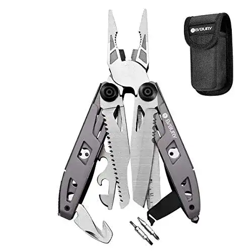 Multitool BIBURY 18 in 1 Taschenwerkzeug, Titan-Griff Design