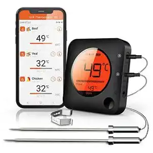 Grillthermometer (Bluetooth) BFOUR, 2 Sonden mit Alarm