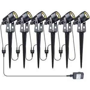 Gartenleuchte GEEDIAR, 6 Stück, Warmweiß COB LED mit Erdspieß