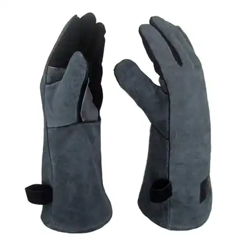 Grillhandschuhe (Leder) APOGO 1 Paar Leder Grill Handschuhe