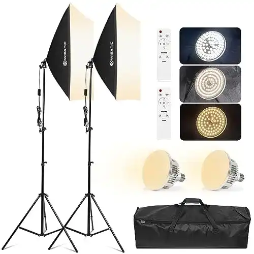 Softbox-Set WISAMIC Softbox Set Led Foto Fotostudio Stativ Licht