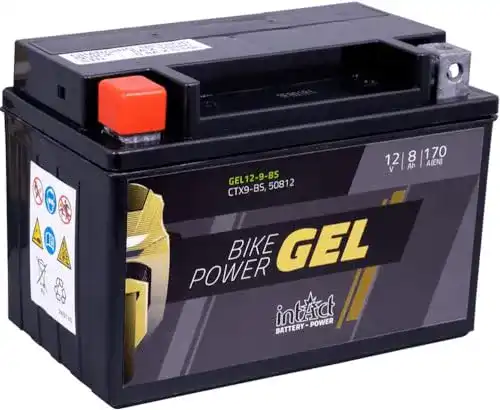 Motorradbatterie 12 V 8 Ah Intact, Bike-Power GEL12-9-BS