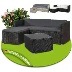 Rattanmöbel Juskys Polyrattan Lounge Punta Cana M wetterfest