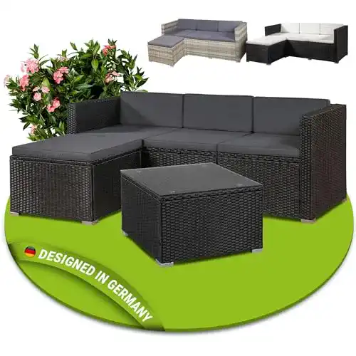 Rattanmöbel Juskys Polyrattan Lounge Punta Cana M wetterfest