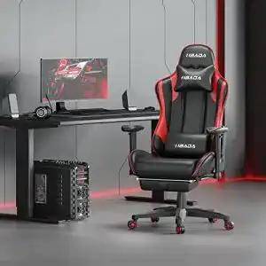 Gaming-Stuhl mit Fußstütze Hbada, ergonomischer Drehstuhl