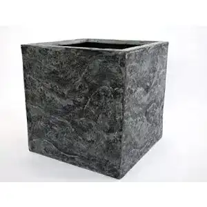 Pflanzkübel (Fiberglas) Eleganteinrichten Stein-Optik Quadrat