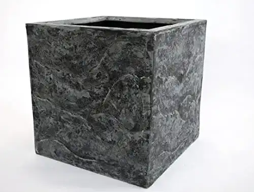 Pflanzkübel (Fiberglas) Eleganteinrichten Stein-Optik Quadrat