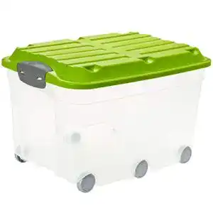 Aufbewahrungsbox Rotho Roller 6 57l mit Deckel und Rollen