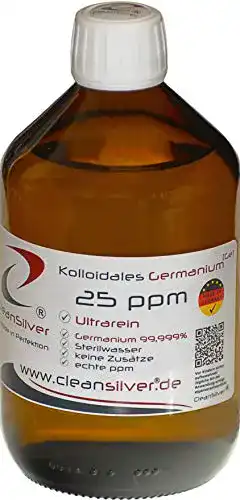 Kolloidales Germanium CleanSilver 25 ppm 500ml, Ultrarein