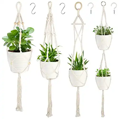 Makramee-Blumenampel DIAOCARE 4 Stück Blumenampel
