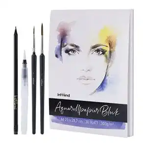 Aquarellpapier int!rend , 300 g, DIN A4, 30 Blatt, Weiß, geleimt