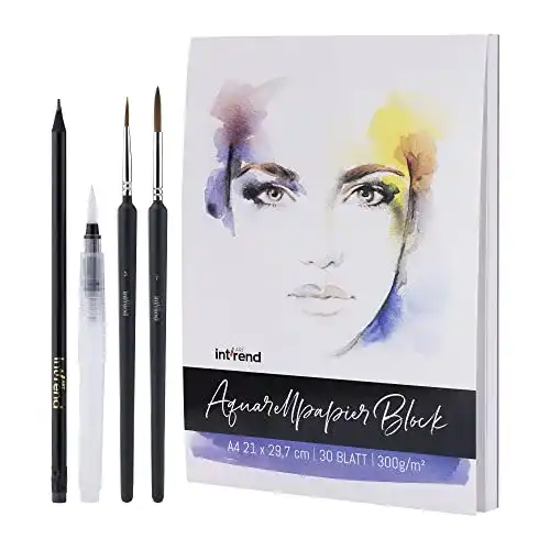 Aquarellpapier int!rend , 300 g, DIN A4, 30 Blatt, Weiß, geleimt