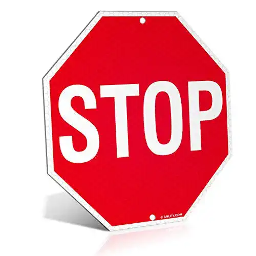 Stoppschild Anley 12 x 12 Zoll – Nachts reflektierend