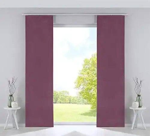 Schiebevorhang Gardinenbox 2er Set Flächenvorhänge 245×60 cm
