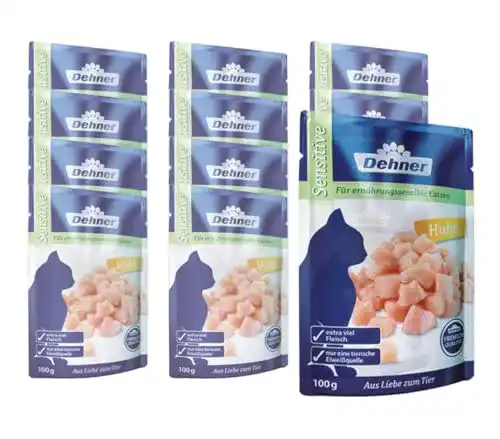Katzenfutter sensitive Dehner, Adult, Sensitive, Huhn, Beutel, 12x