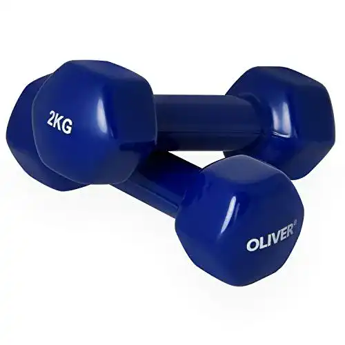 Hanteln 2 kg Oliver Vinyl Hantel 2 x 2,0 kg Hantelset Kurzhanteln