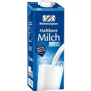 Milch Weihenstephan H- 1,5 Prozent, 12er Pack (12 x 1 l)