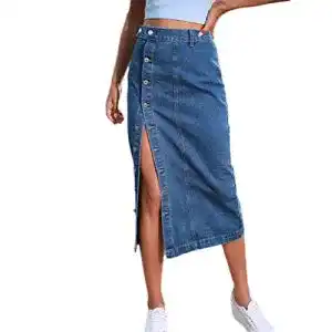 Jeansrock seiveini für Damen Hohe Taille Denim Röcke Elegant