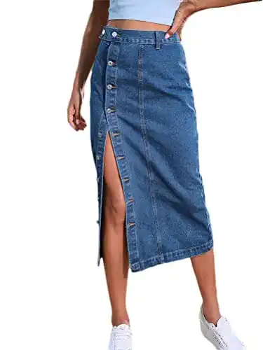 Jeansrock seiveini für Damen Hohe Taille Denim Röcke Elegant