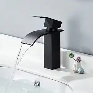 Wasserfall-Wasserhahn HOMELODY Badarmatur Schwarz