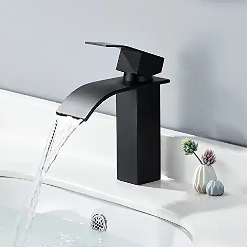 Wasserfall-Wasserhahn HOMELODY Badarmatur Schwarz