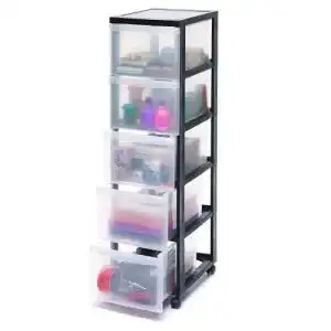 Schubladenschrank Iris Ohyama, Rollen, 5 Schubladen mit 15 L
