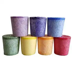 Votivkerzen Trimontium Chakra-set mit Duft, Mehrfarbig
