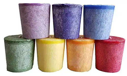 Votivkerzen Trimontium Chakra-set mit Duft, Mehrfarbig