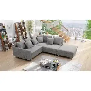Ecksofa Küchen-Preisbombe, modern mit Hocker Minsk R