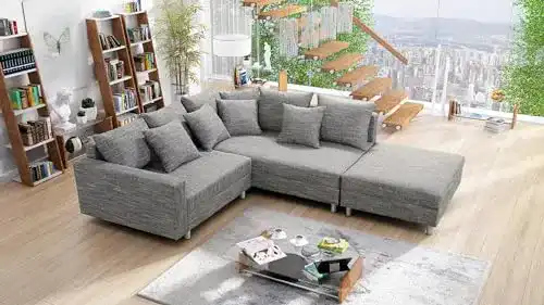 Ecksofa Küchen-Preisbombe, modern mit Hocker Minsk R