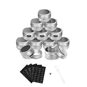 Magnetische Gewürzdosen WOT I, 12 Stück & 24 Blankoetiketten