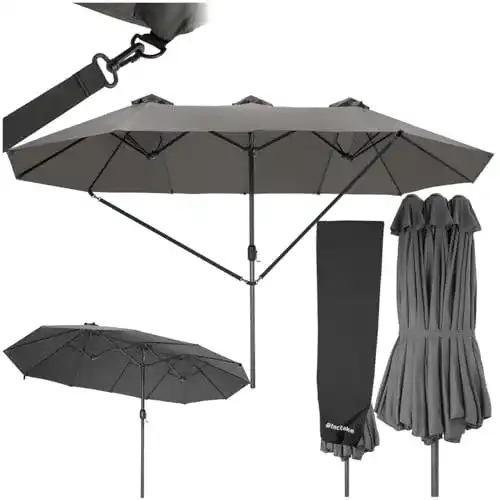 Doppelsonnenschirm TecTake 800936 mit Handkurbel, 460×270 cm