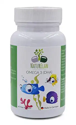 Omega-3 für Kinder NaturElan, Omega 3 (DHA), 60 Kau-Kapseln