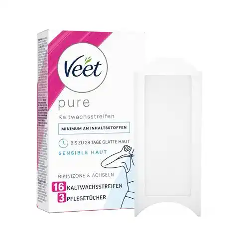 Die beste Veet-Kaltwachsstreifen Veet PURE für sensible Haut 8 x Streifen 2026 Test Bestseller Veet-Kaltwachsstreifen Veet PURE für sensible Haut 8 x Streifen