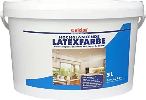 Abwaschbare Wandfarbe Wilckens Latexfarbe hochglänzend, 5 L