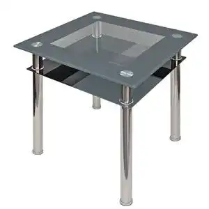 Esstisch quadratisch ts-ideen Glas Beistelltisch, Edelstahl