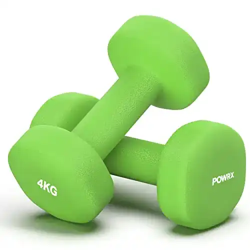Hanteln 4 kg POWRX Fitness Neopren Hanteln 2er Set| rutschfest