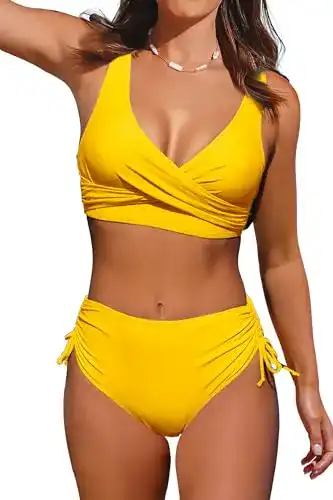 Bikini High Waist Beachsissi Cross Back Badeanzüge Leopard