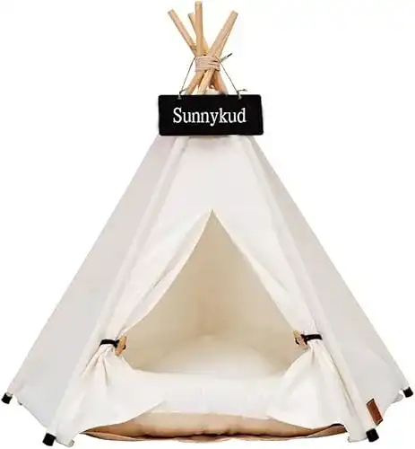 Hundezelt Sunnykud Tipi Zelt für Haustiere, 40x40x50cm