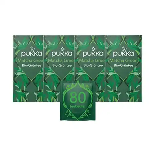Grüner Tee (Beutel) Pukka Bio-Tee Matcha Green 80 Teebeutel, 4er