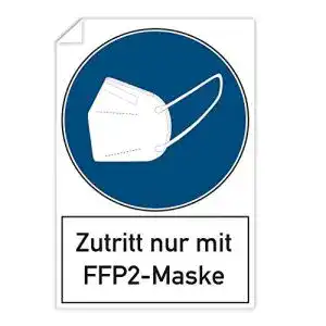 Maskenpflicht-Aufkleber FFP2 STEMPEL-FABRIK Hinweis – Zutritt