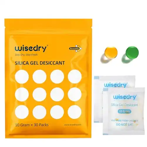 Silica-Gel wisedry 10Gramx30Packs Silica Gel mit Orangenperlen