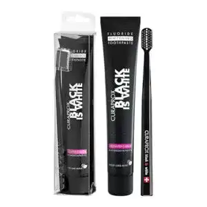 Schwarze Zahnpasta CURAPROX Black is White Set
