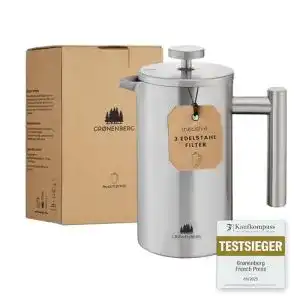 French-Press Edelstahl Groenenberg 1 Liter (5 Tassen)